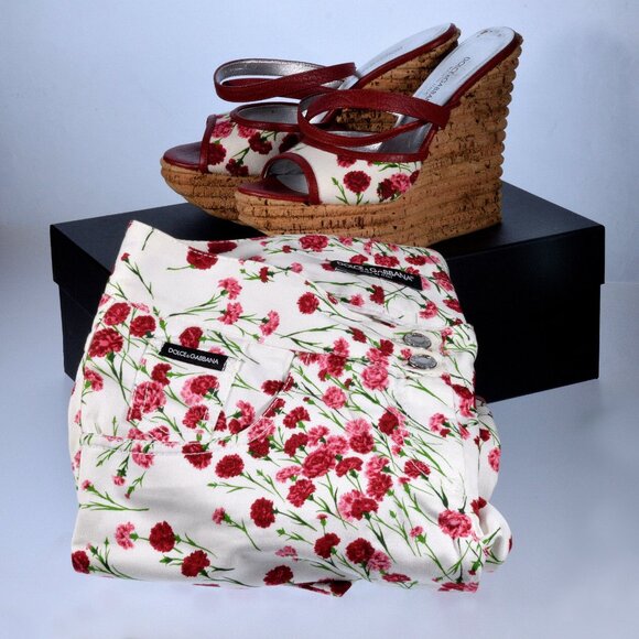 Dolce & Gabbana Real Cork Leather Platform Wedge Sandals in Box Size 37 - Picture 8 of 8